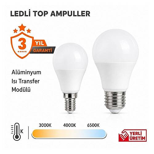 K2 A45 E27 5W Top Ampul 3000K 10'lu Paket Aydınlatma KES207 - 4