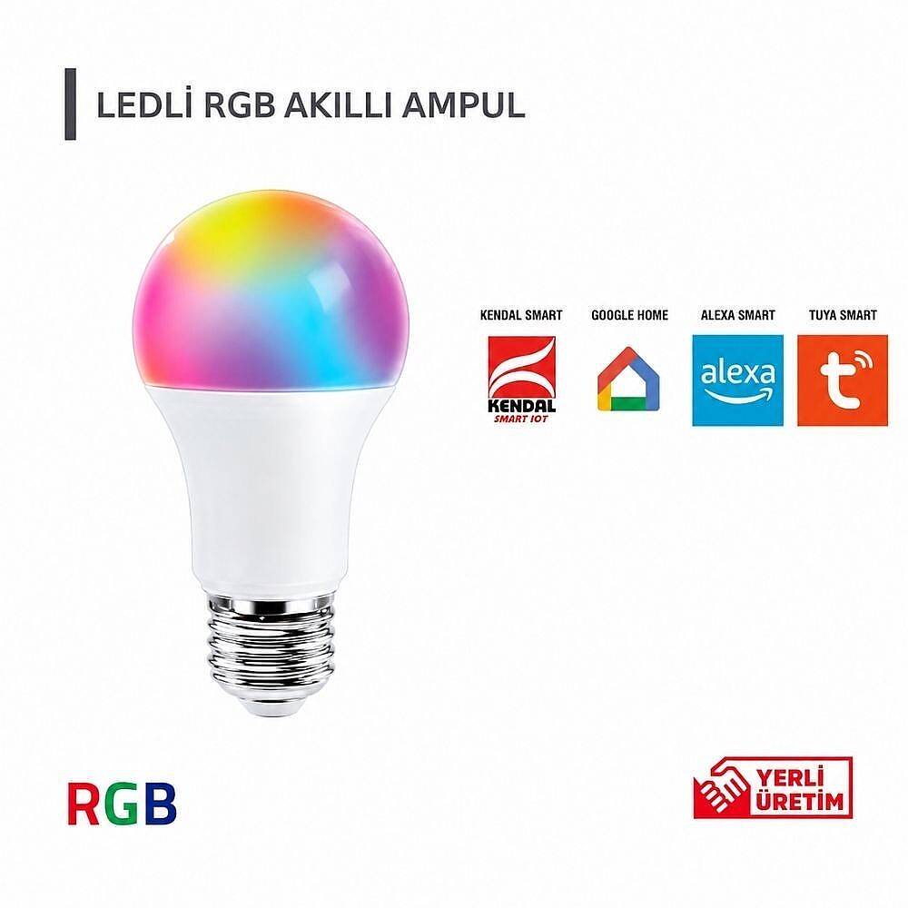 K2 9W E27 RGB Akıllı Ampul Akıllı Ev 10'lu Paket KES301 - 3