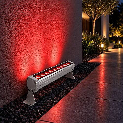K2 Wallwasher 9W 900 lm 25cm Kırmızı Dış Mekan KWL118 - 3