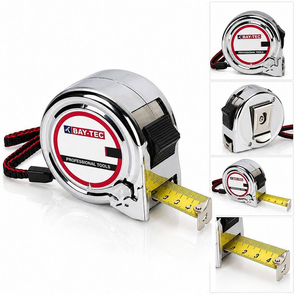Şerit Metre Krom 7,5 m x 25 mm Çelik Kilitli Model LMK4148 - 2